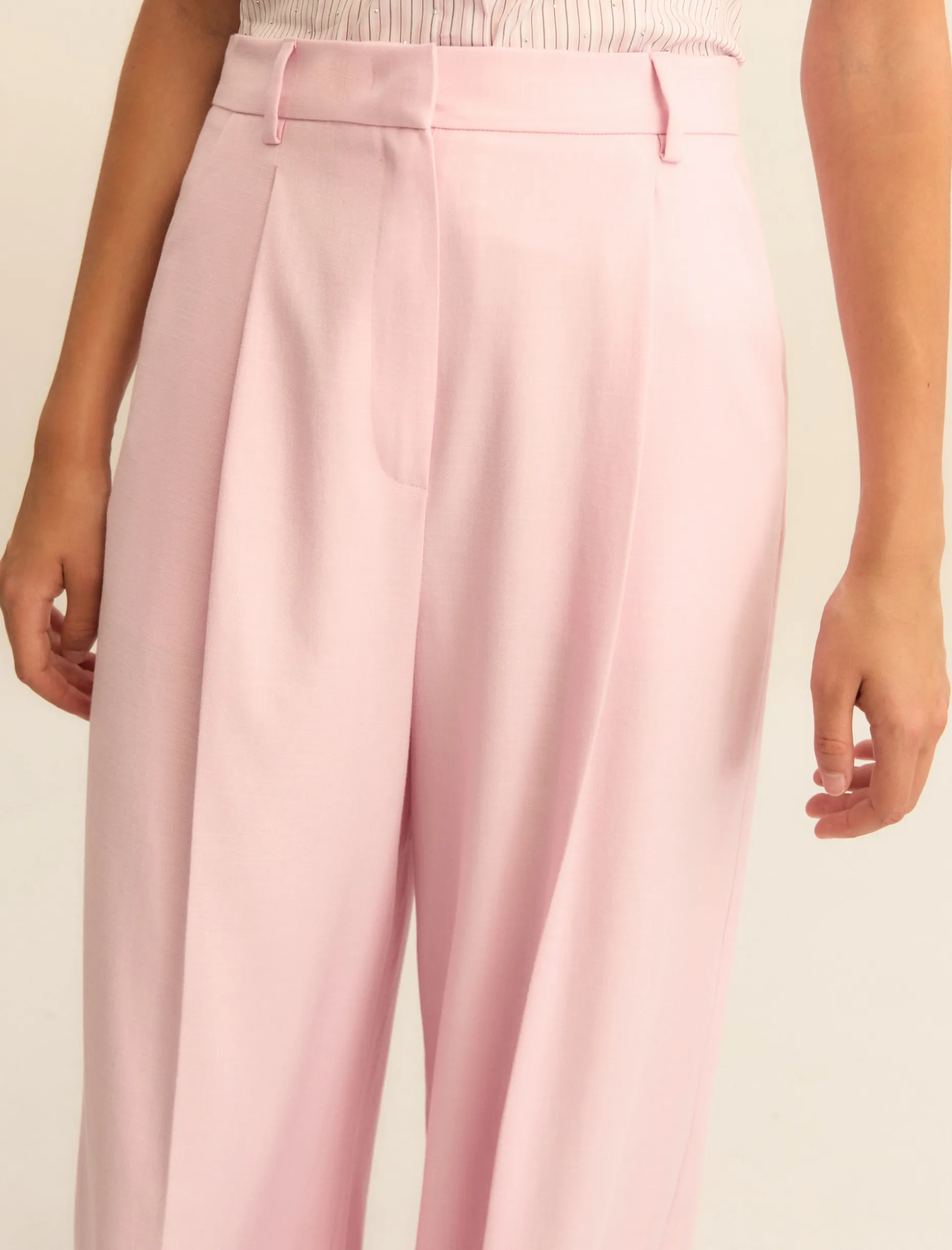 Pantalone in viscosa con lamé - ROSA