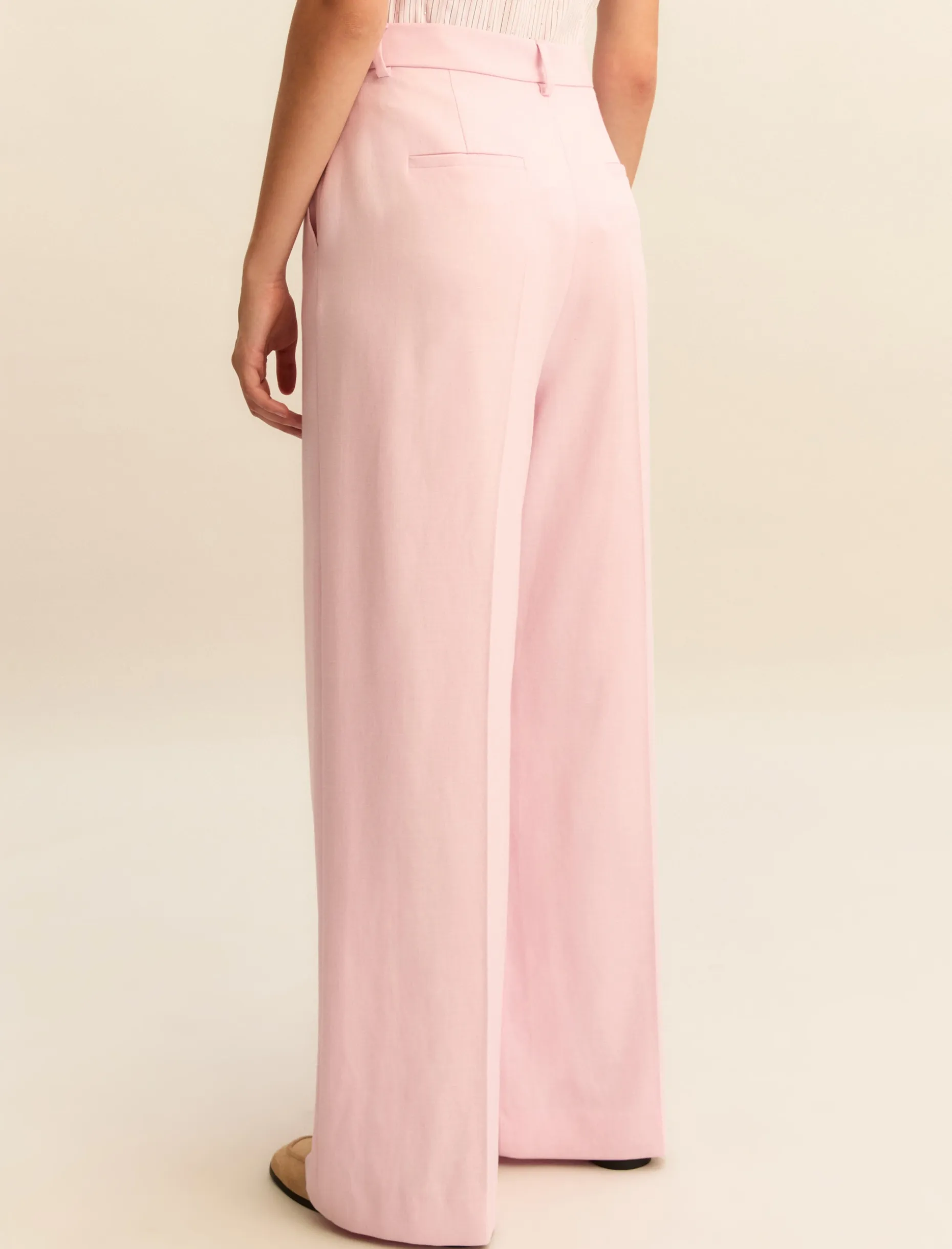 Pantalone in viscosa con lamé - ROSA