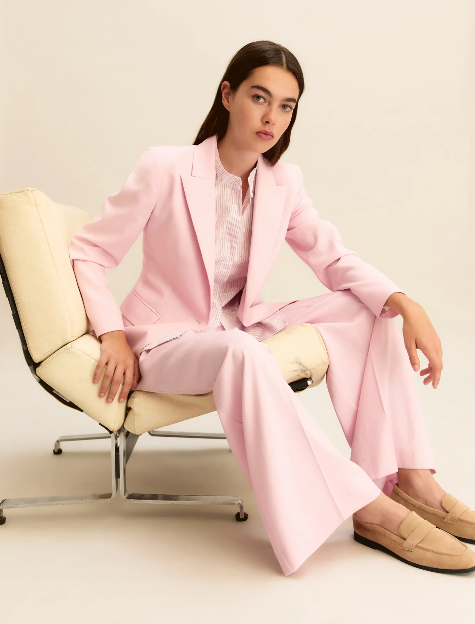 Pantalone in viscosa con lamé - ROSA