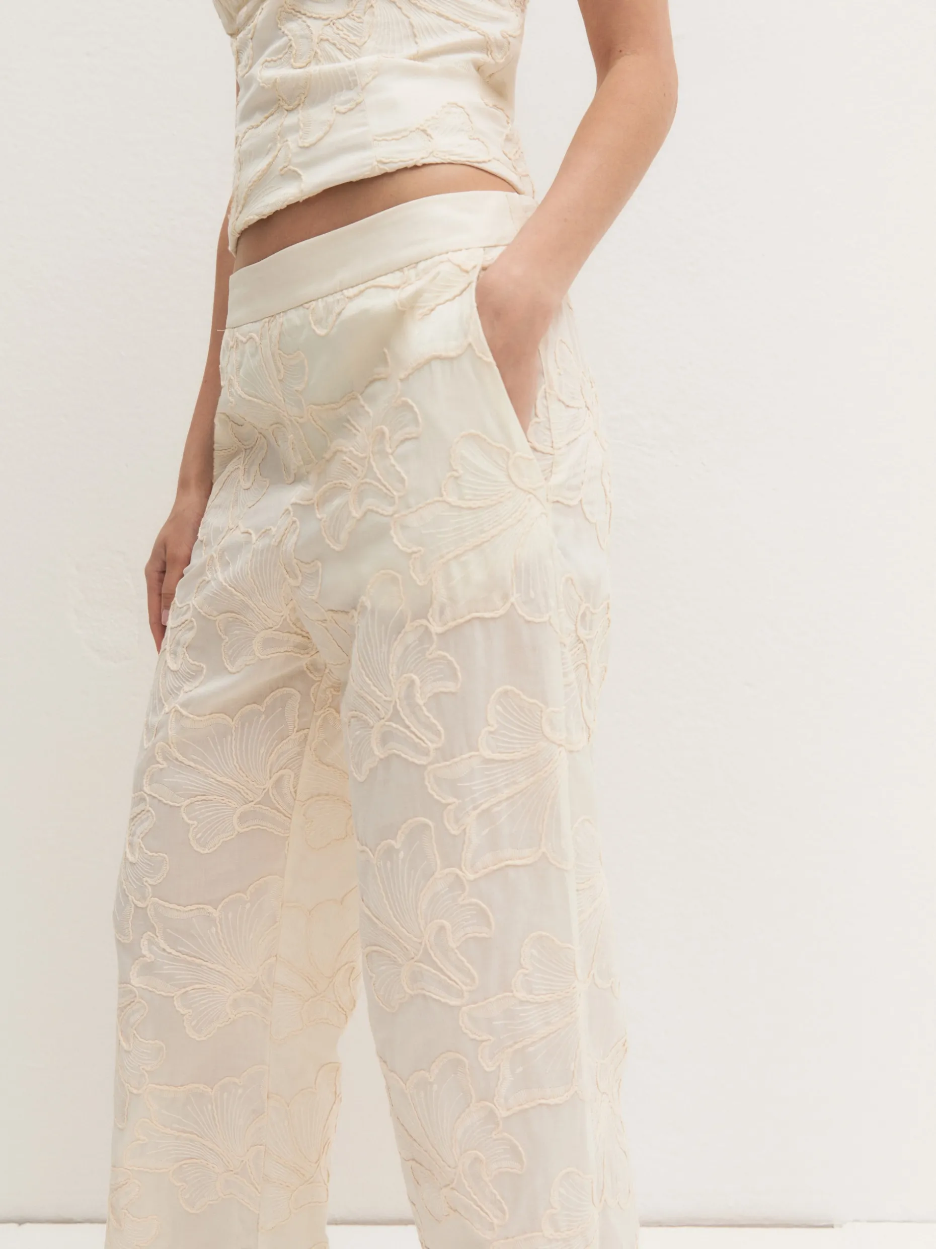 Pantalone morbido in cotone - PANNA
