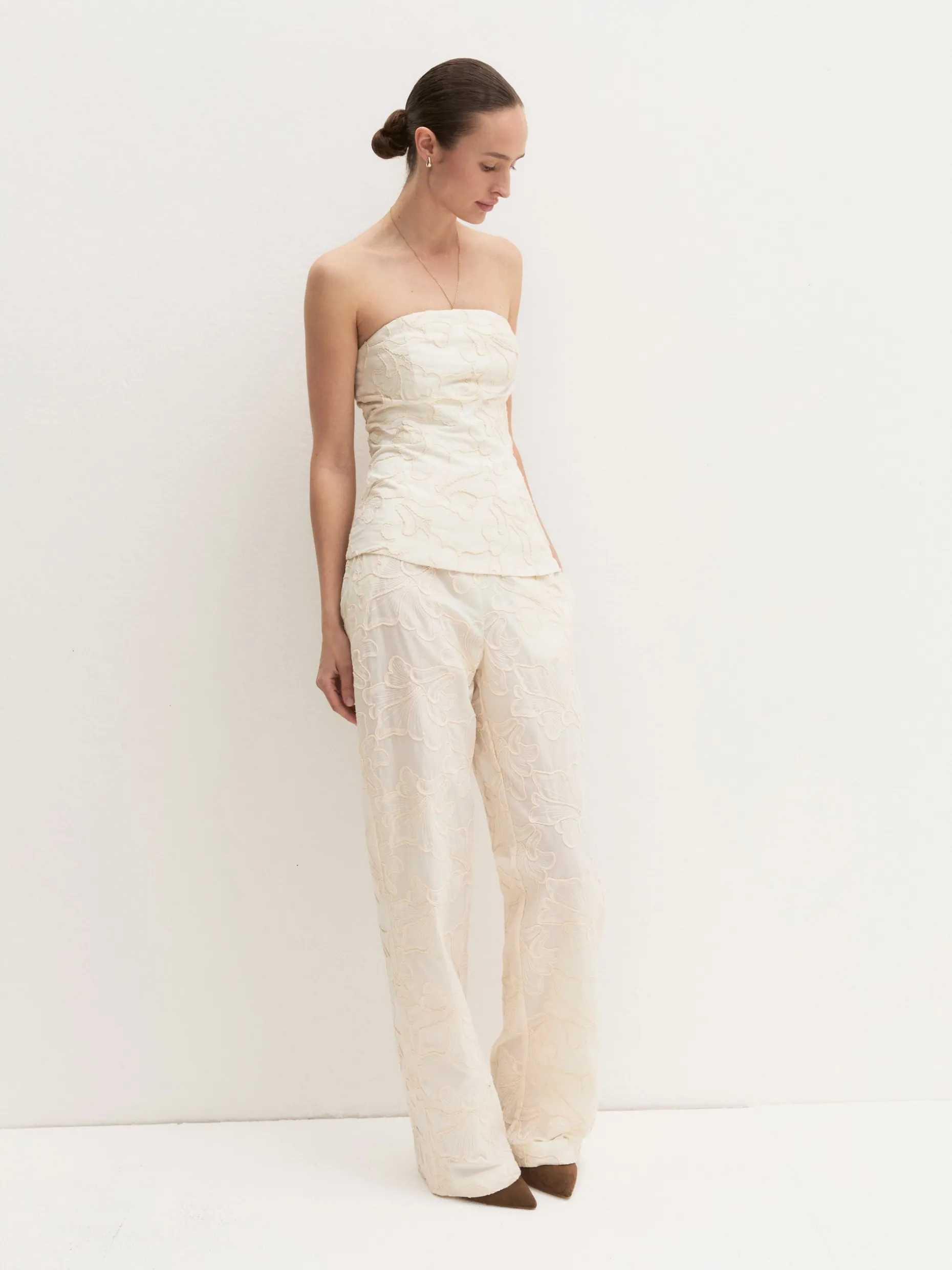Pantalone morbido in cotone - PANNA