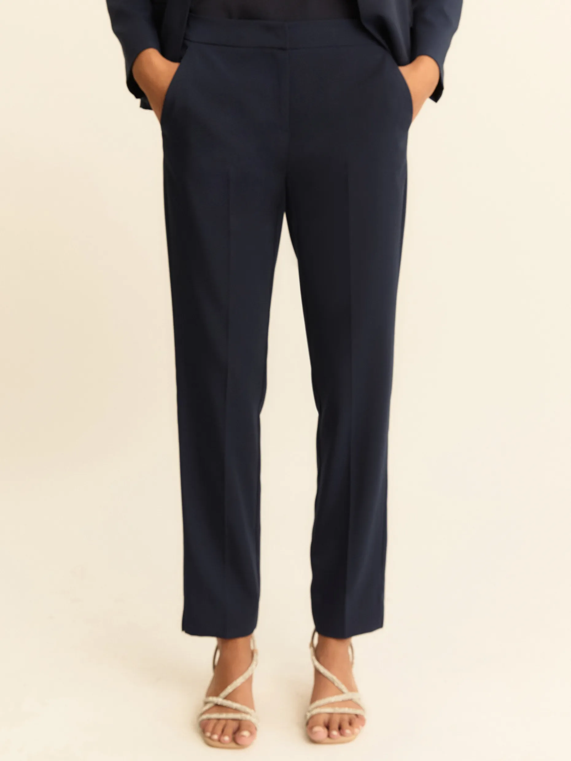 Pantalone slim in faille - BLU