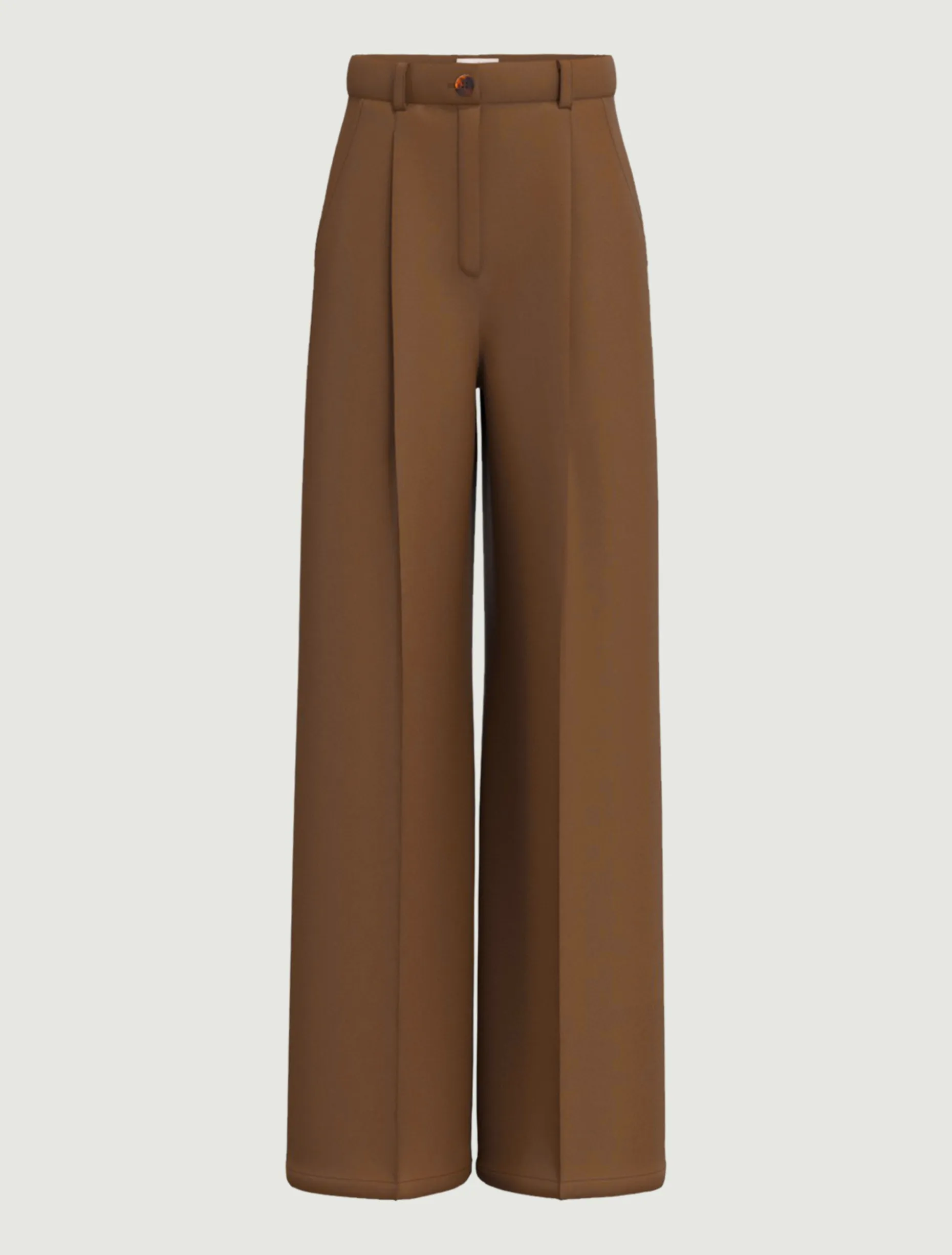 Pantaloni in raso di cotone stretch - KAKI