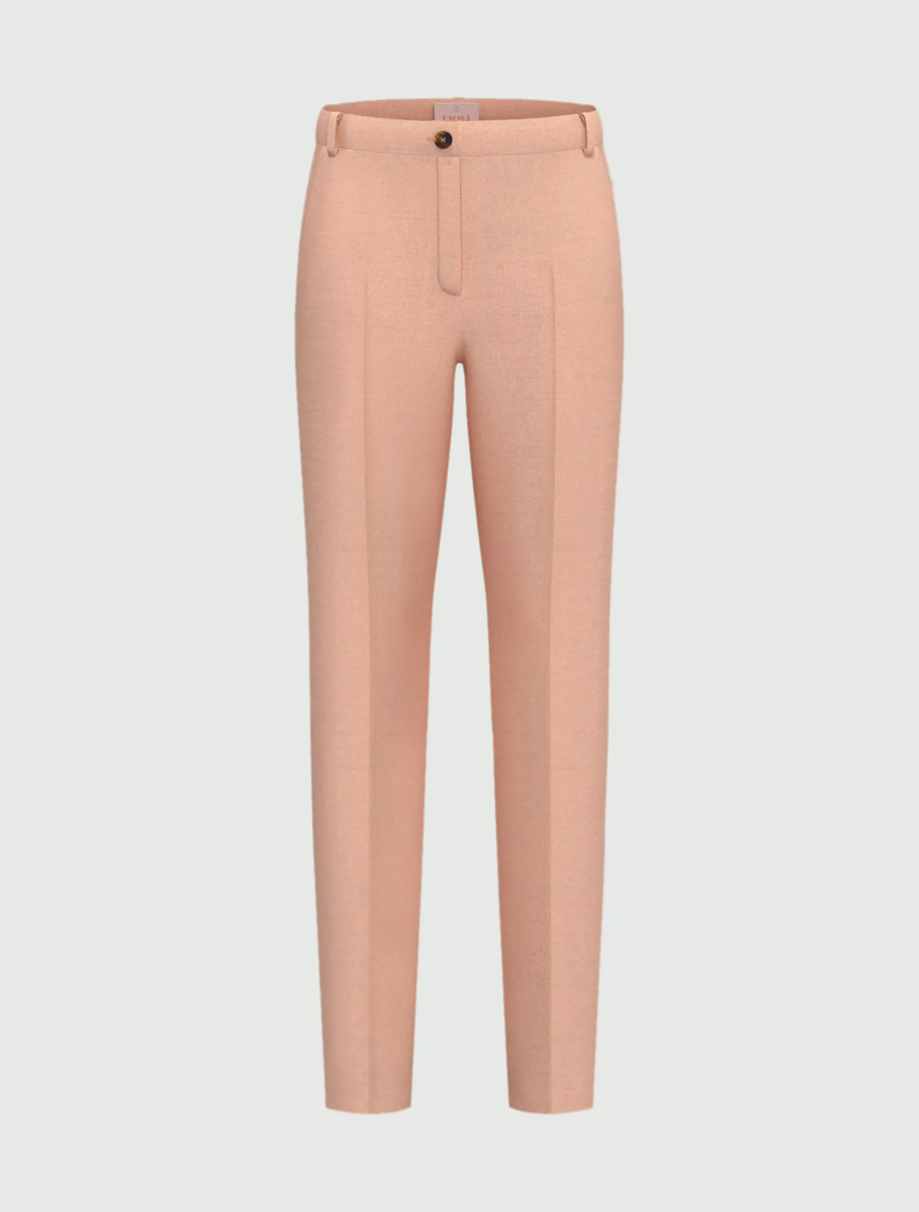 Pantaloni slim in twill di misto lino - ROSA