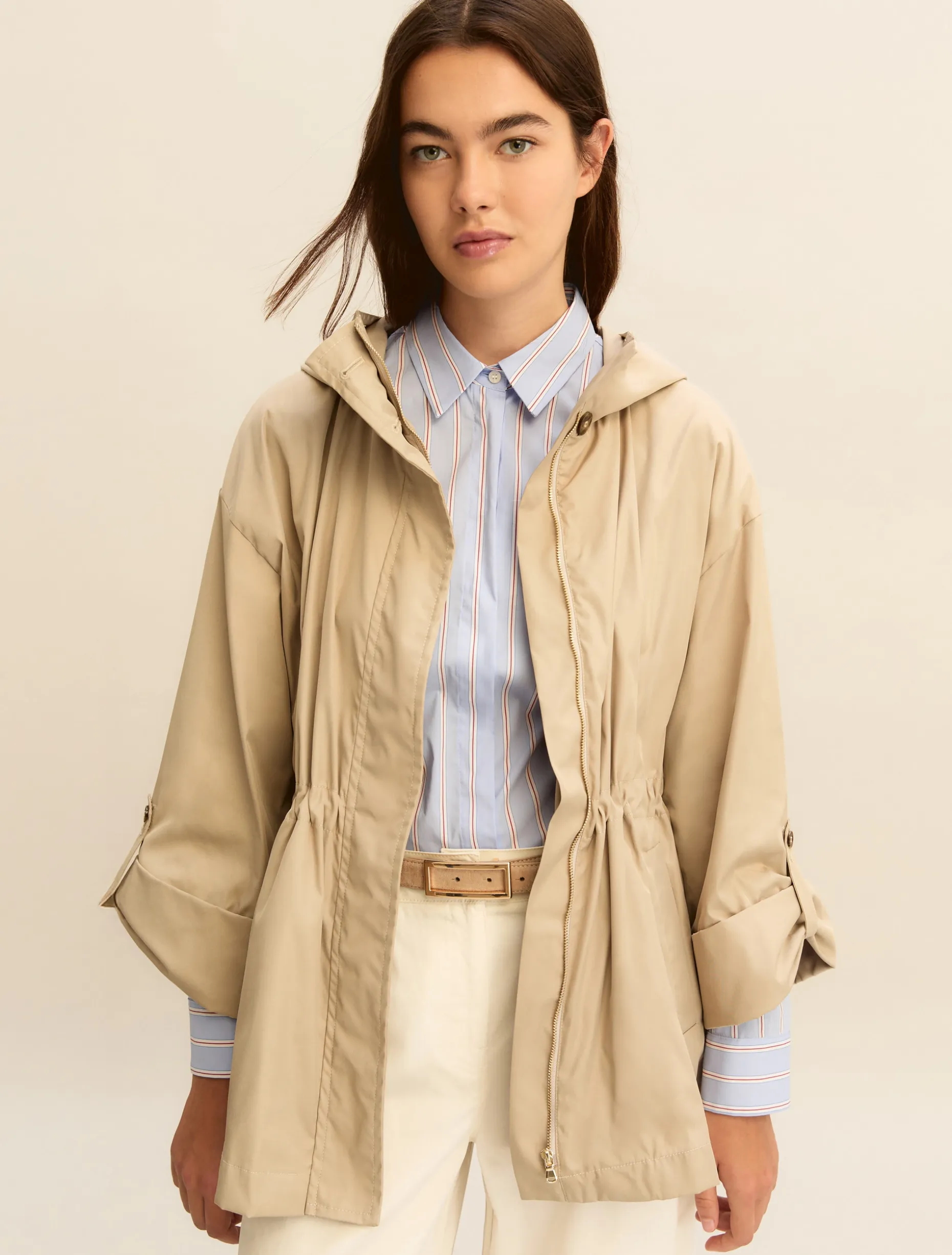 Parka corto antigoccia - BEIGE