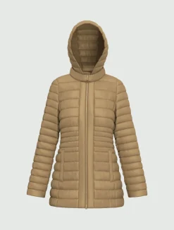 Piumino antigoccia con trapuntatura - CAMMELLO