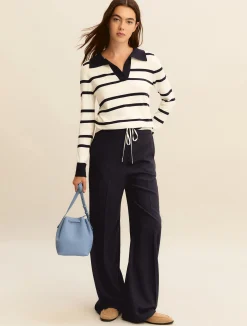 Polo aderente in viscosa stretch - BIANCO BLU