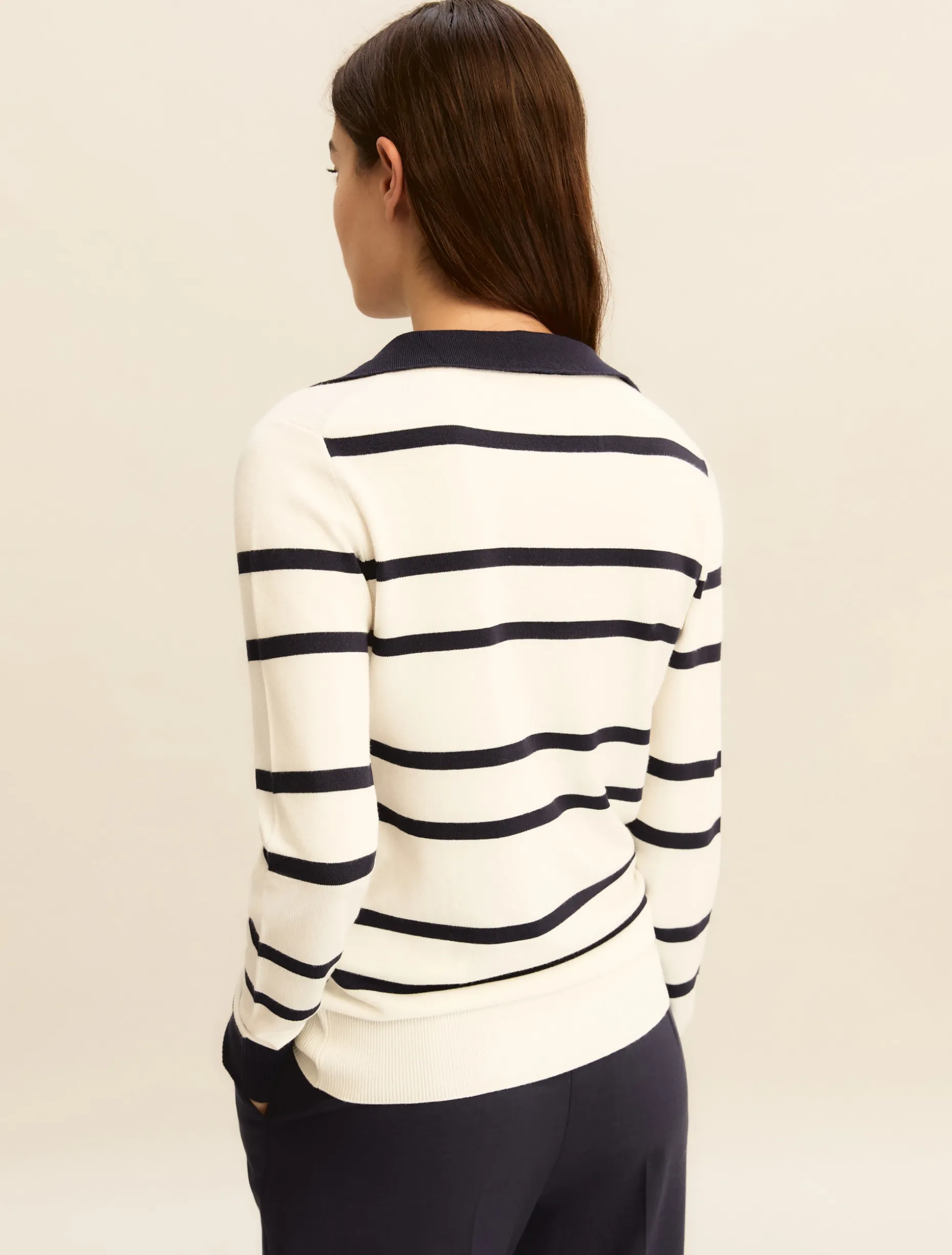 Polo aderente in viscosa stretch - BIANCO BLU