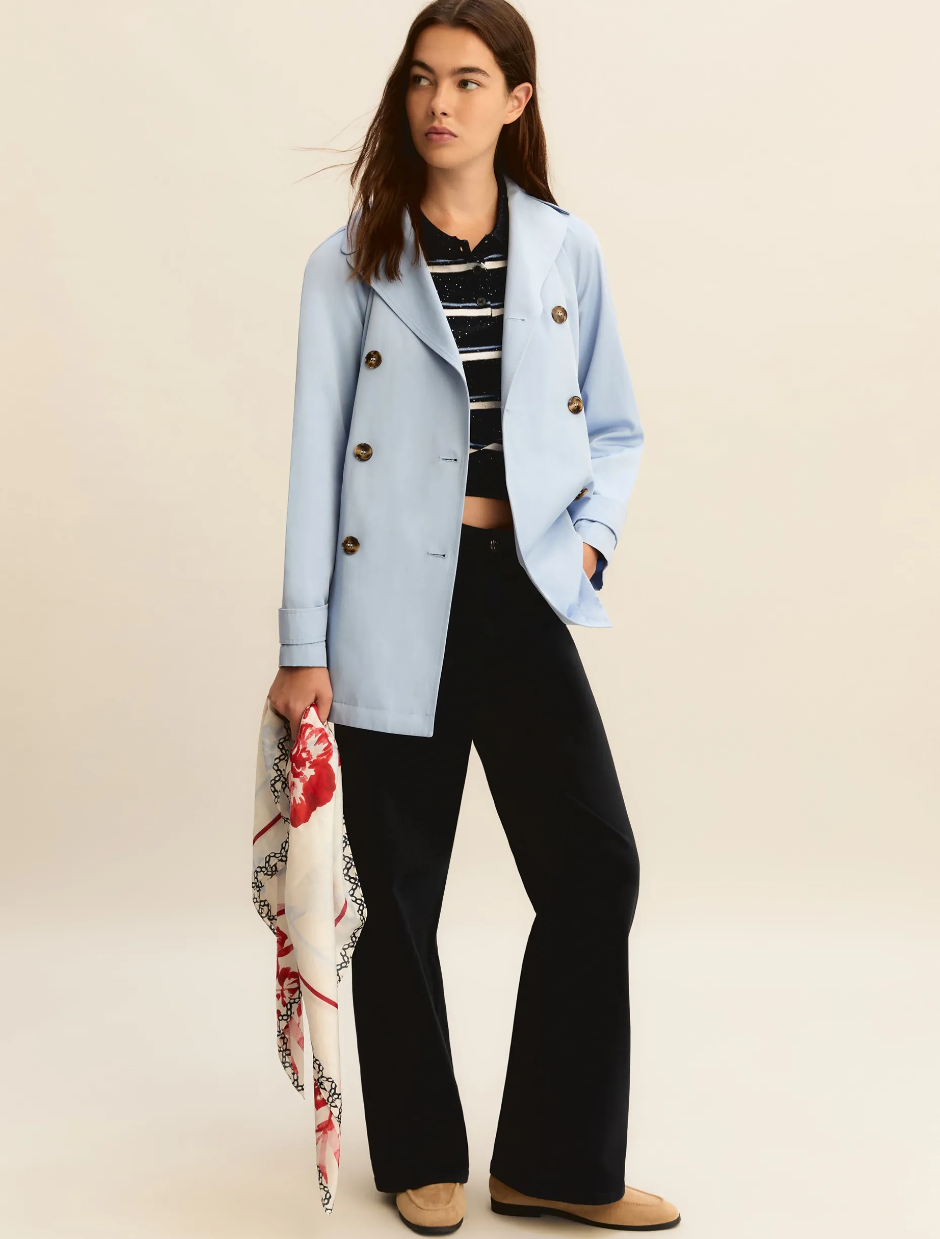 Polo con lurex e paillette - BLU