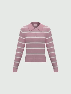 Polo con lurex e paillette - LAVANDA