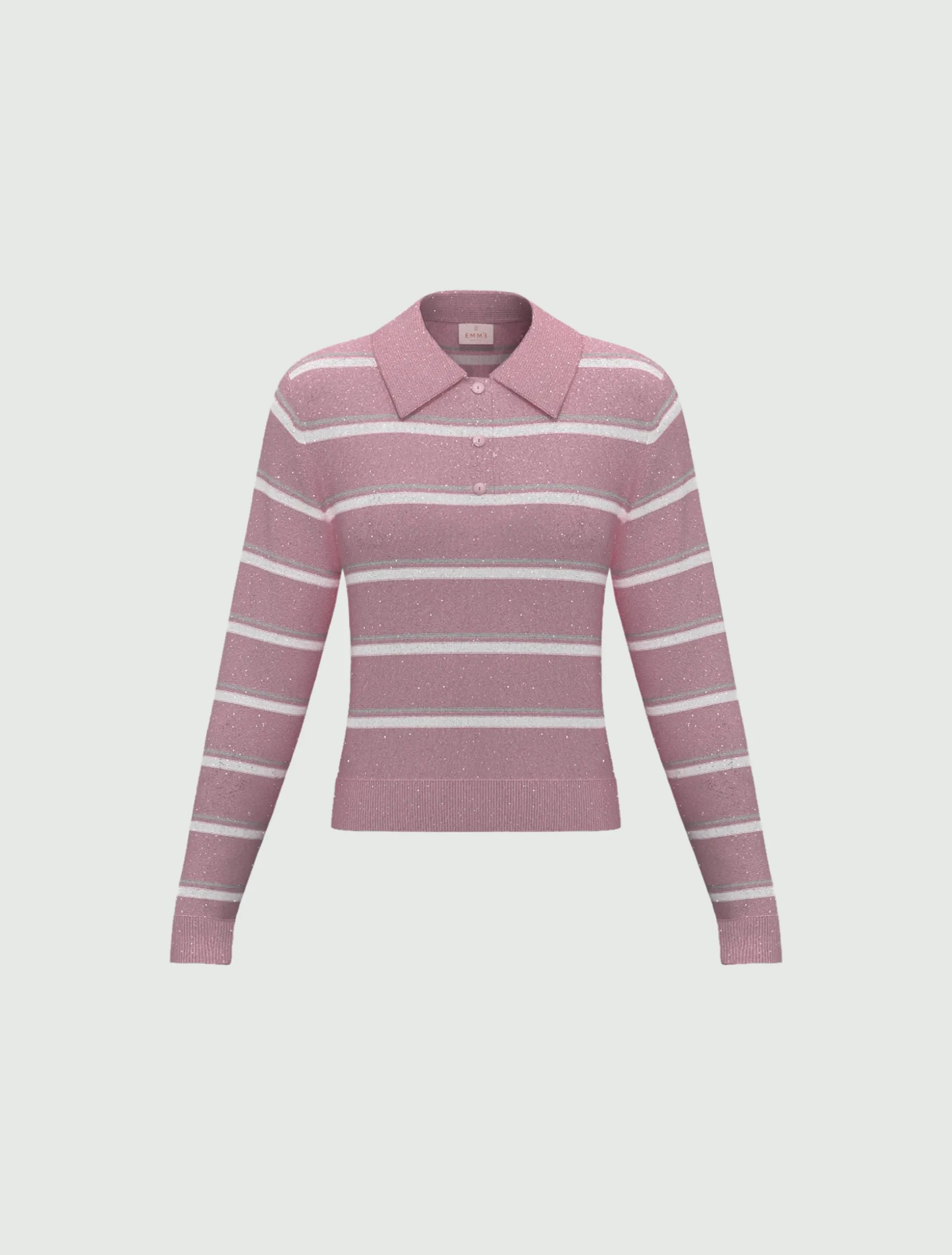 Polo con lurex e paillette - LAVANDA