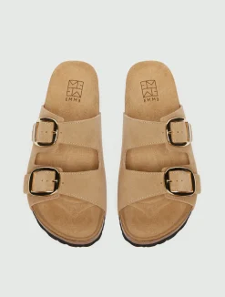 Sandalo con suola in sughero - BEIGE