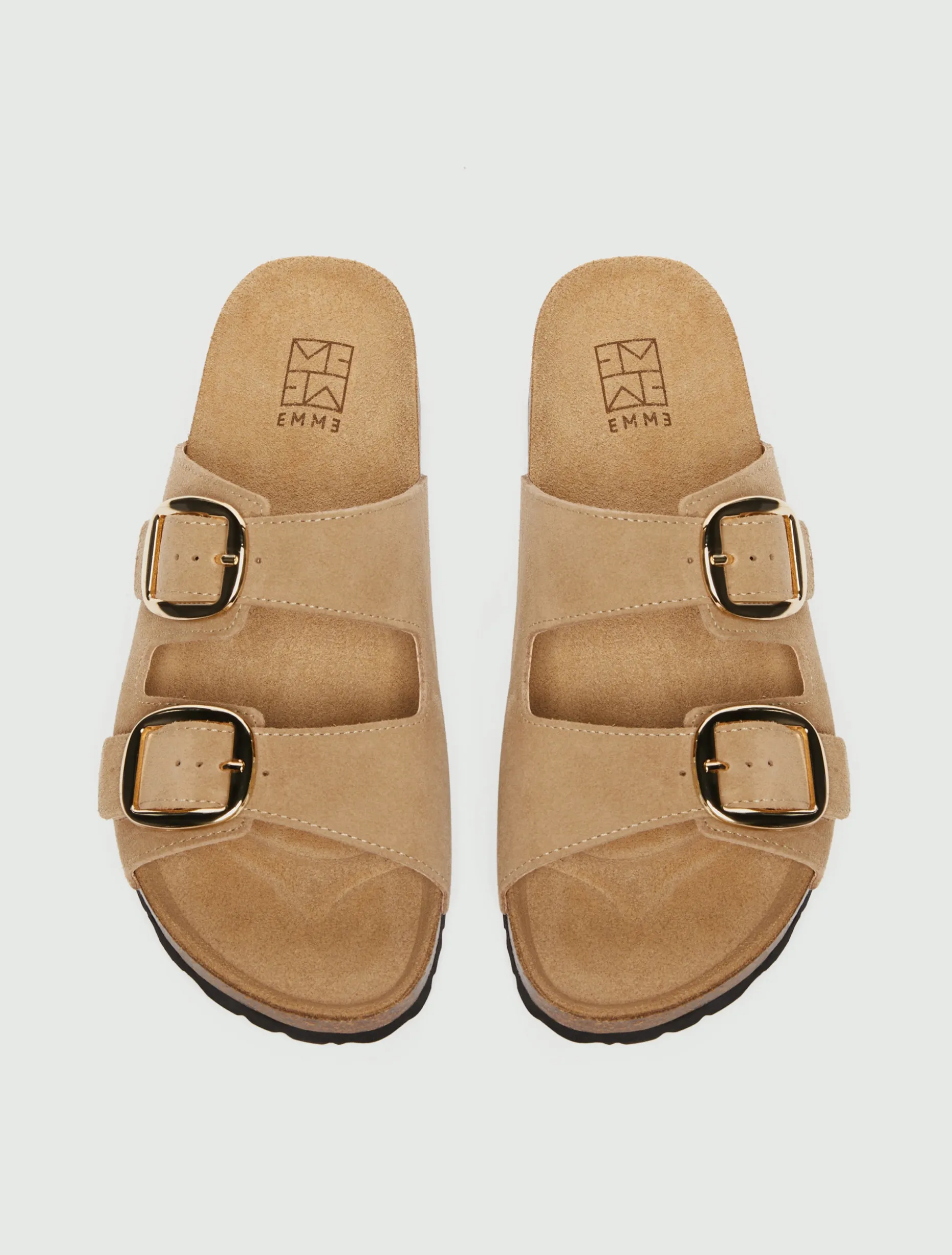 Sandalo con suola in sughero - BEIGE