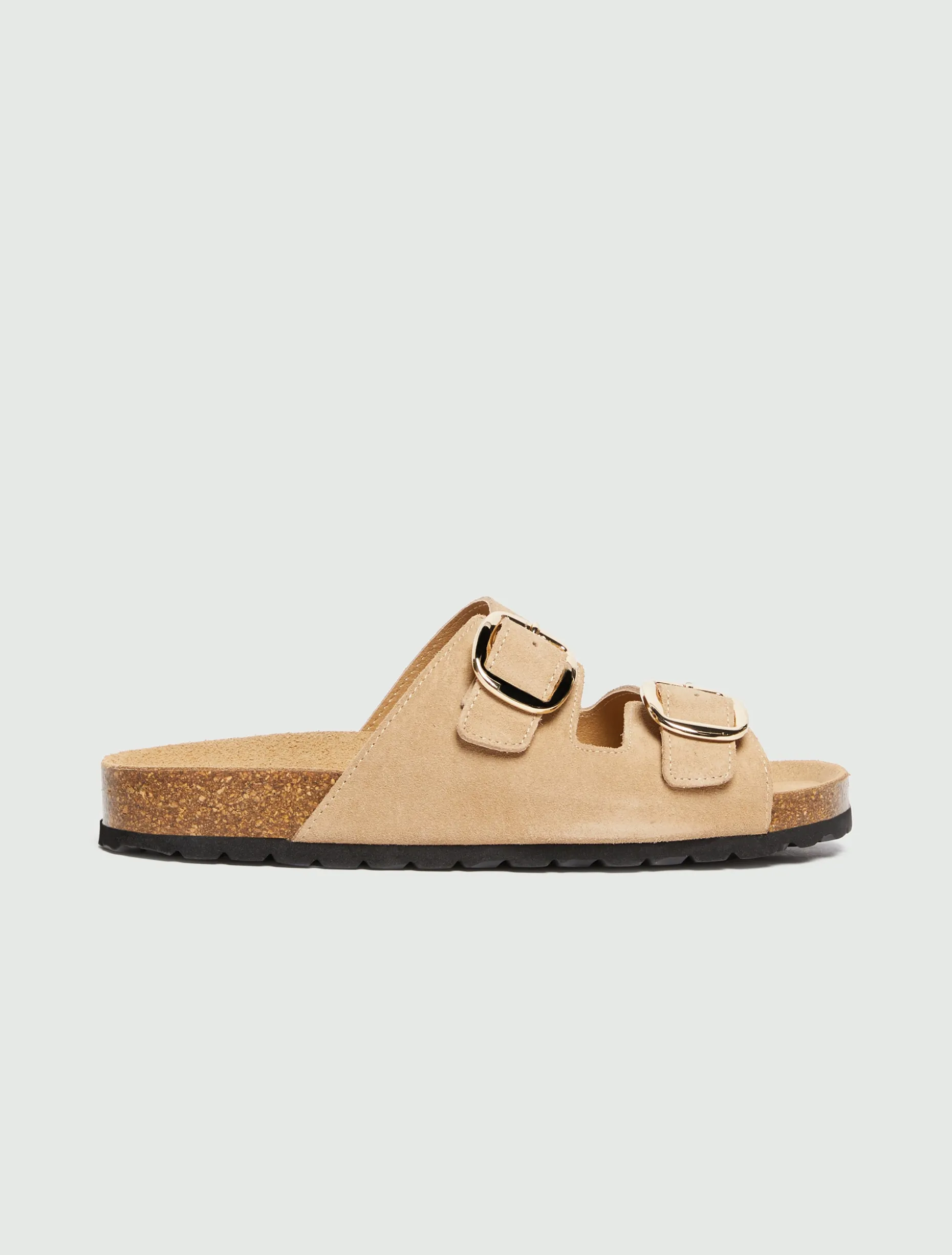 Sandalo con suola in sughero - BEIGE