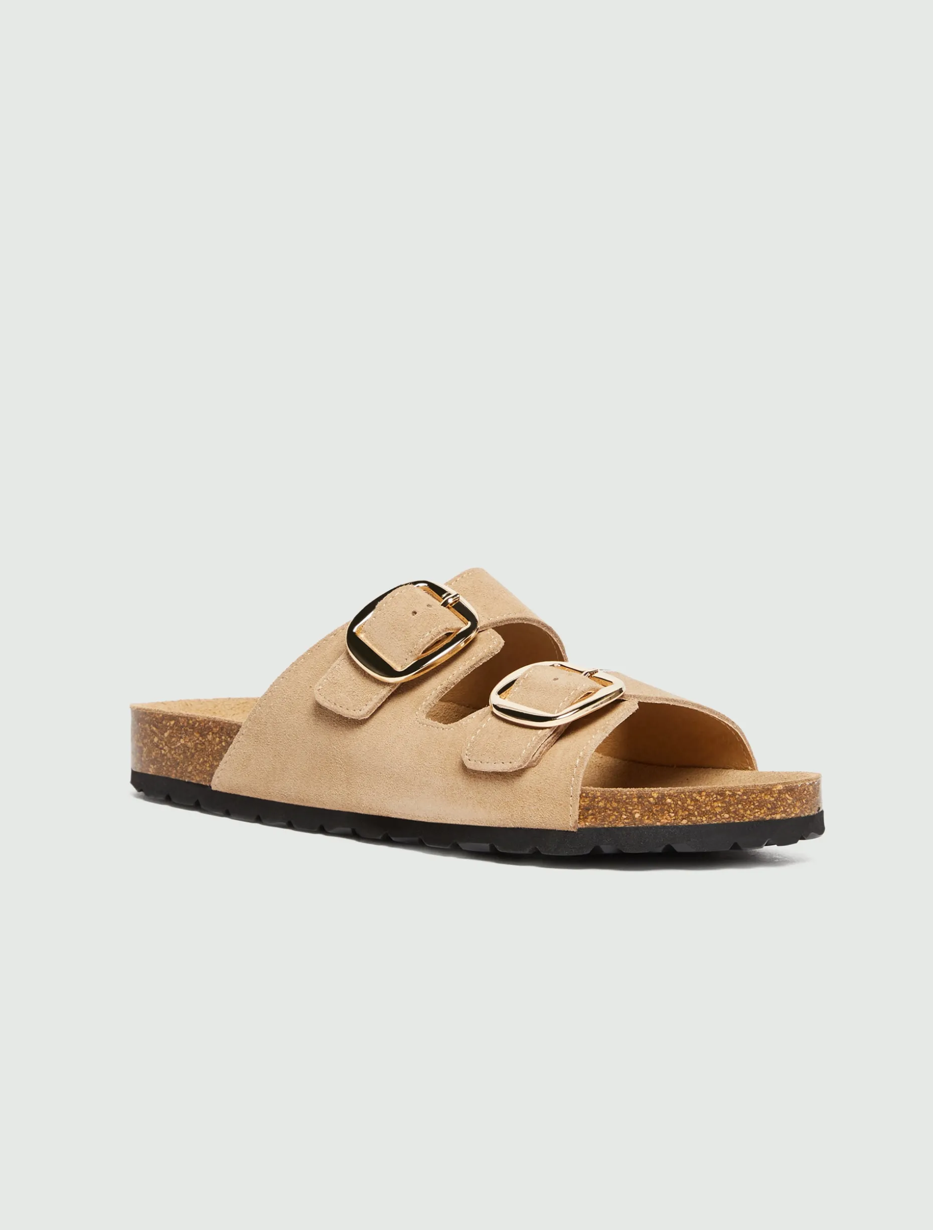 Sandalo con suola in sughero - BEIGE