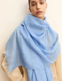 Sciarpa con paillette - AZZURRO