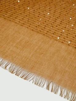 Sciarpa con paillette - CAMMELLO