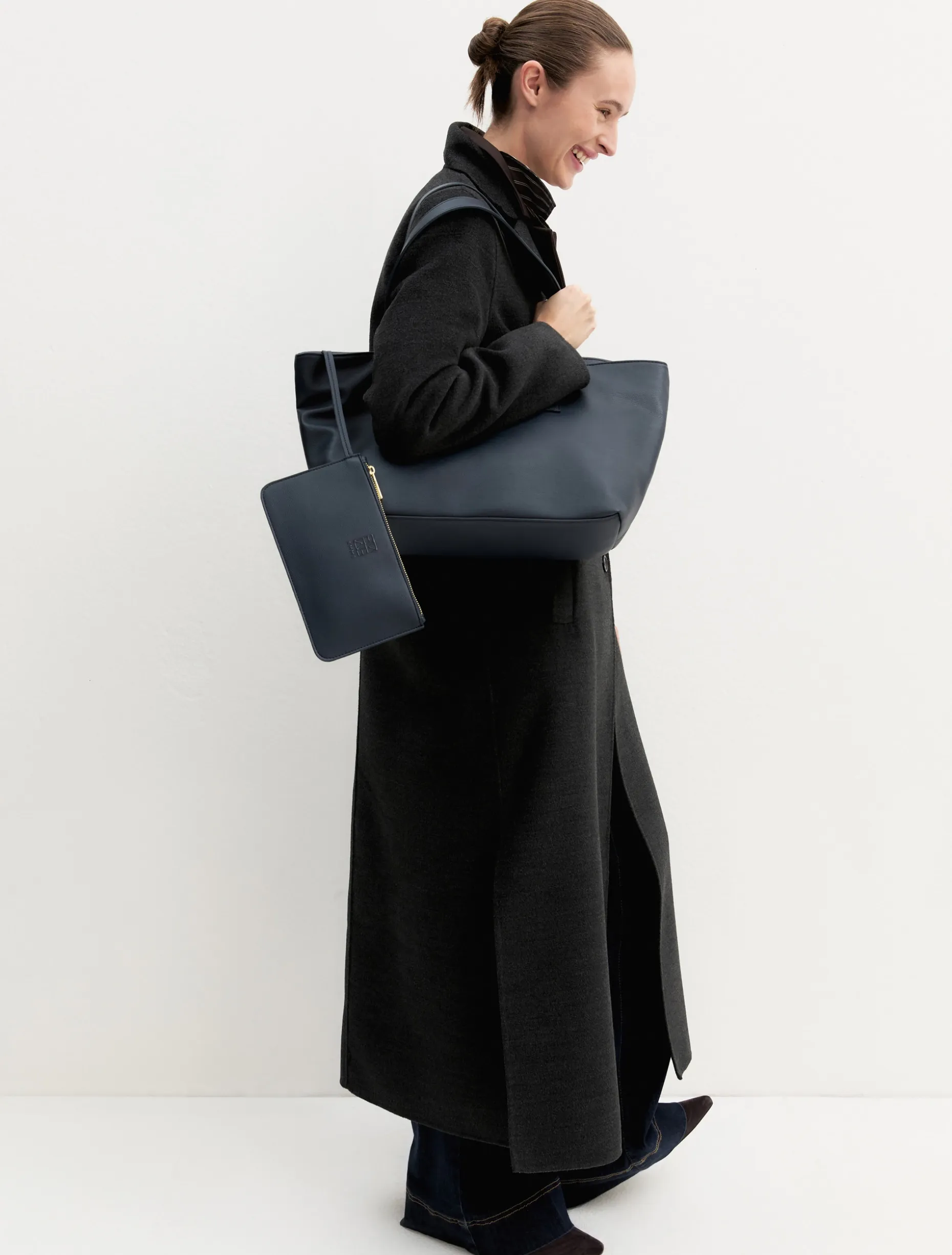 Shopper con pochette - BLU