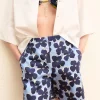 Shorts in raso stretch con stampa - AZZURRO INTENSO
