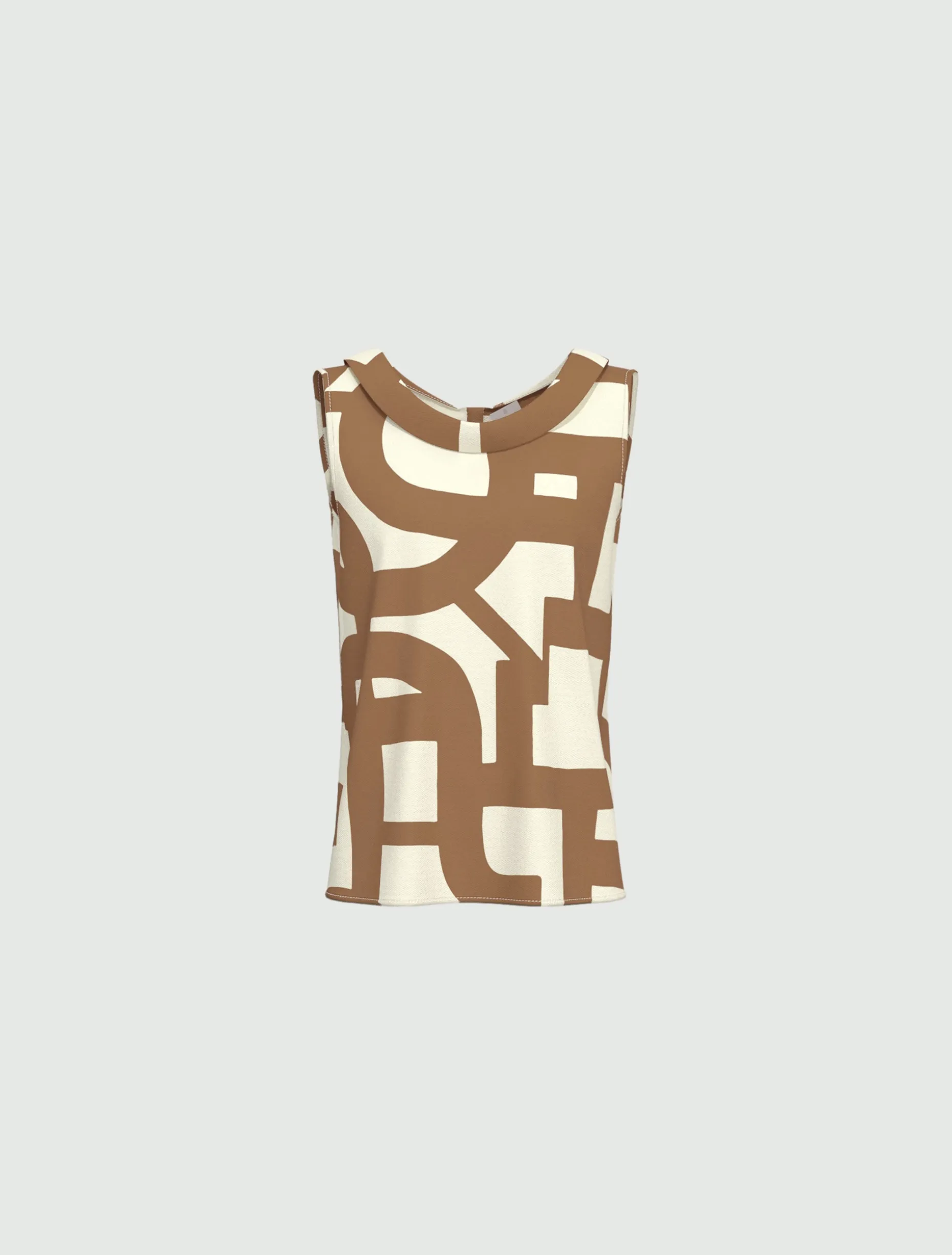 Top smanicato in twill - TORTORA