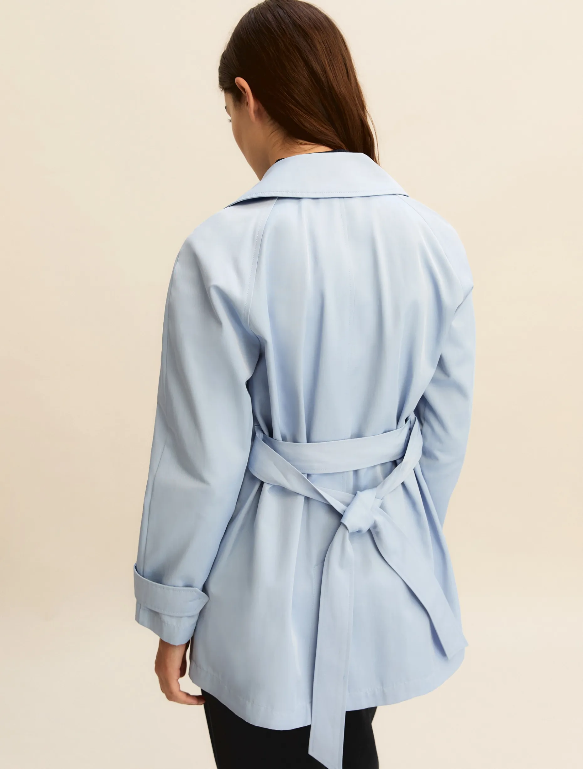 Trench corto antigoccia - AZZURRO
