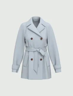 Trench corto antigoccia - AZZURRO