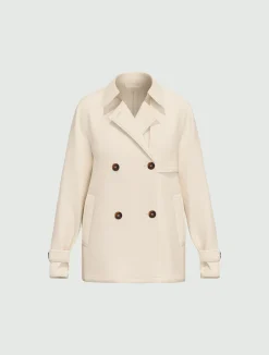 Trench doppiopetto in gabardina antigoccia - BIANCO LANA