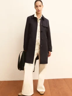 Trench monopetto antigoccia - BLU