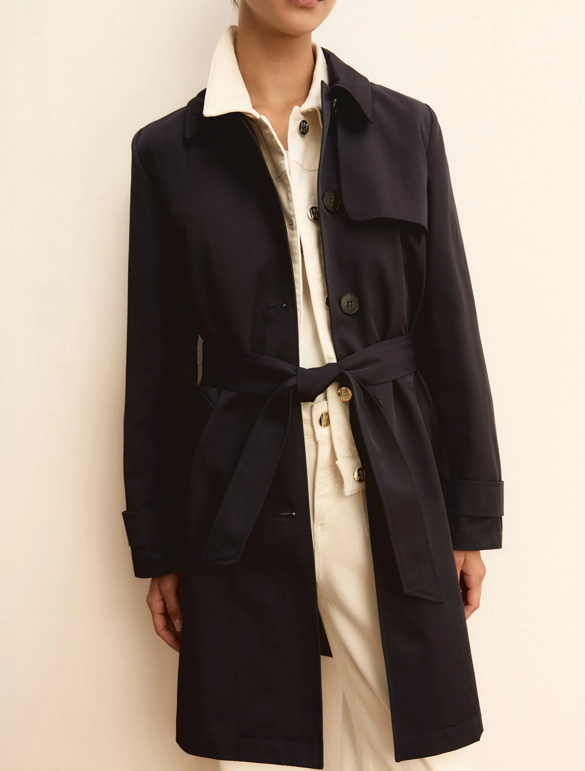 Trench monopetto antigoccia - BLU