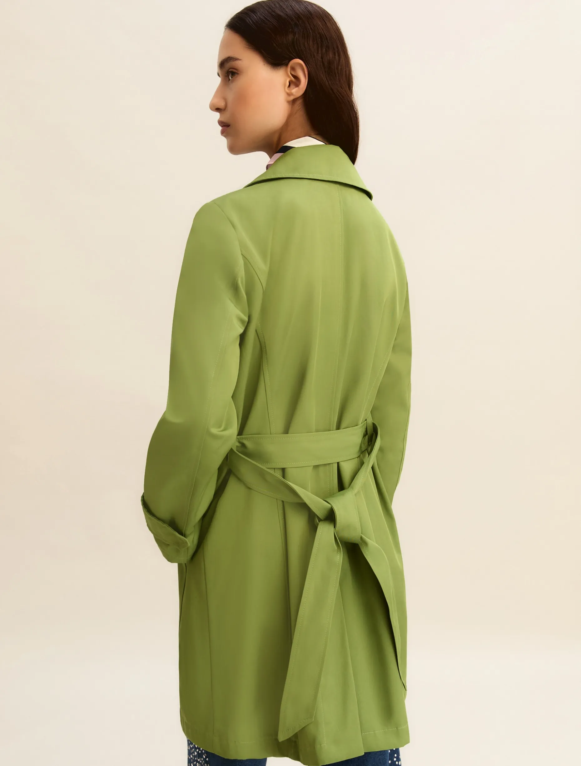 Trench monopetto antigoccia - VERDE
