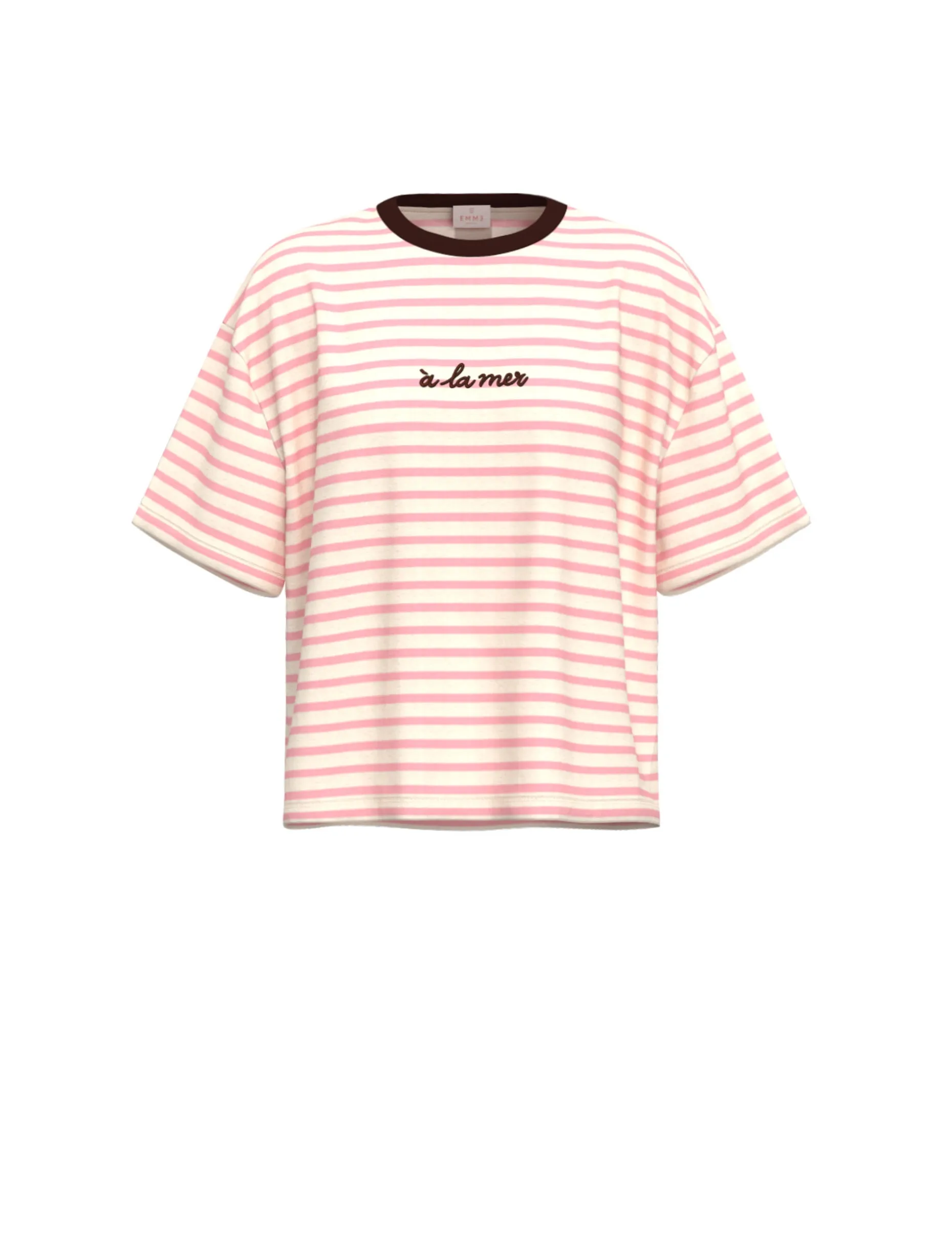 T-shirt a righe - BEIGE