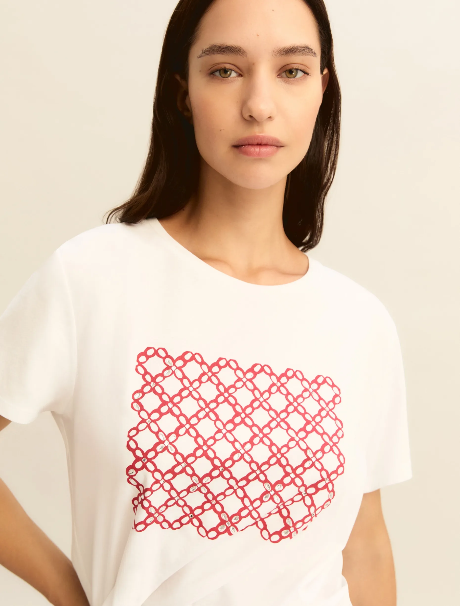 T-shirt con stampa - ROSSO