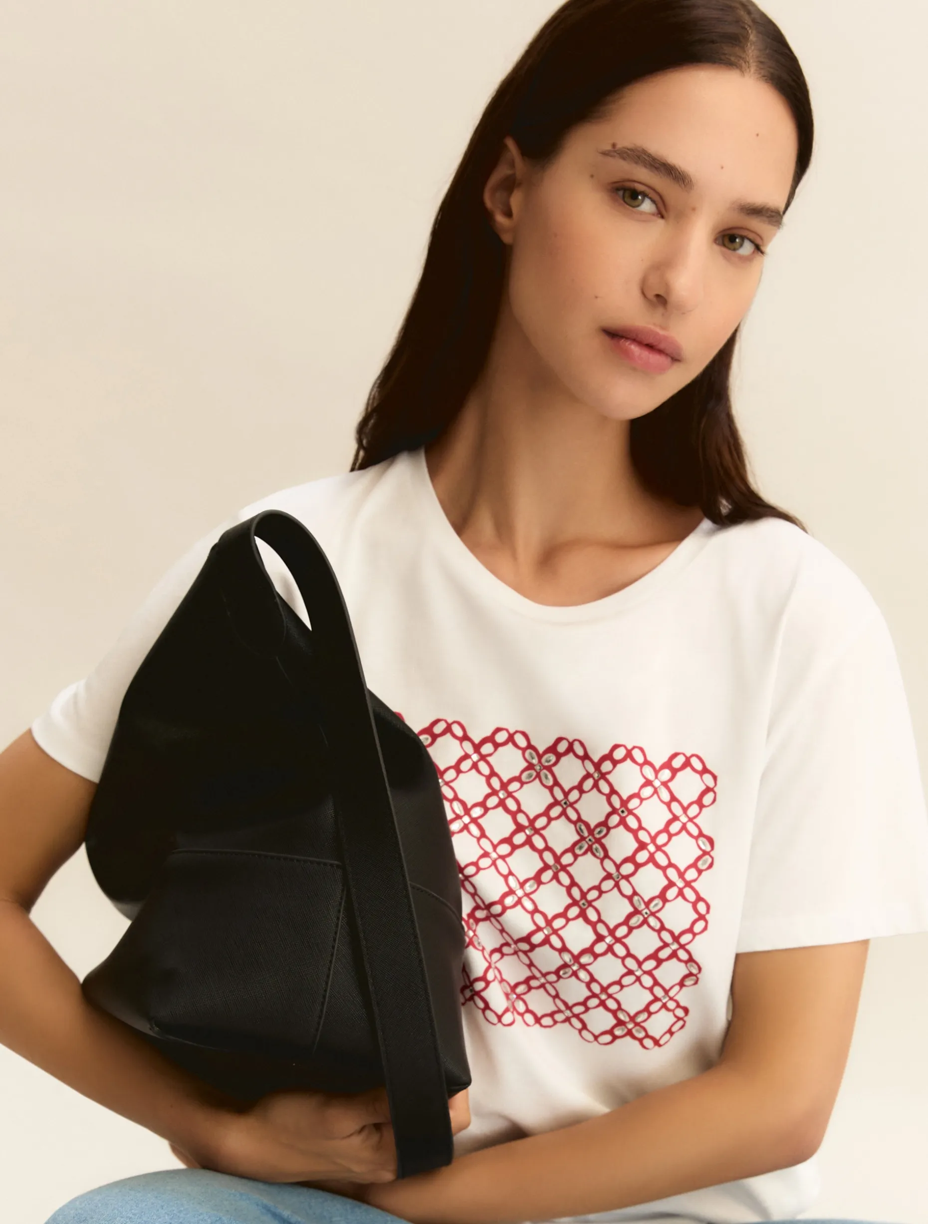T-shirt con stampa - ROSSO