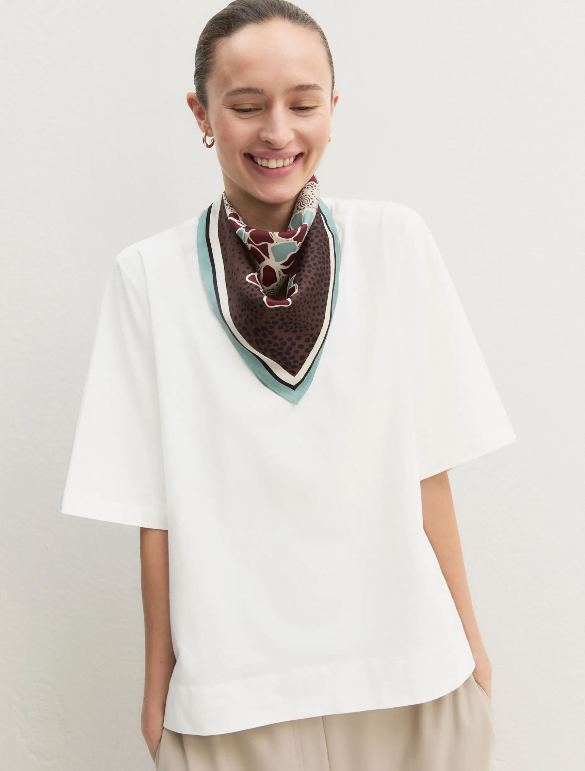 T-shirt in cotone stretch - BIANCO