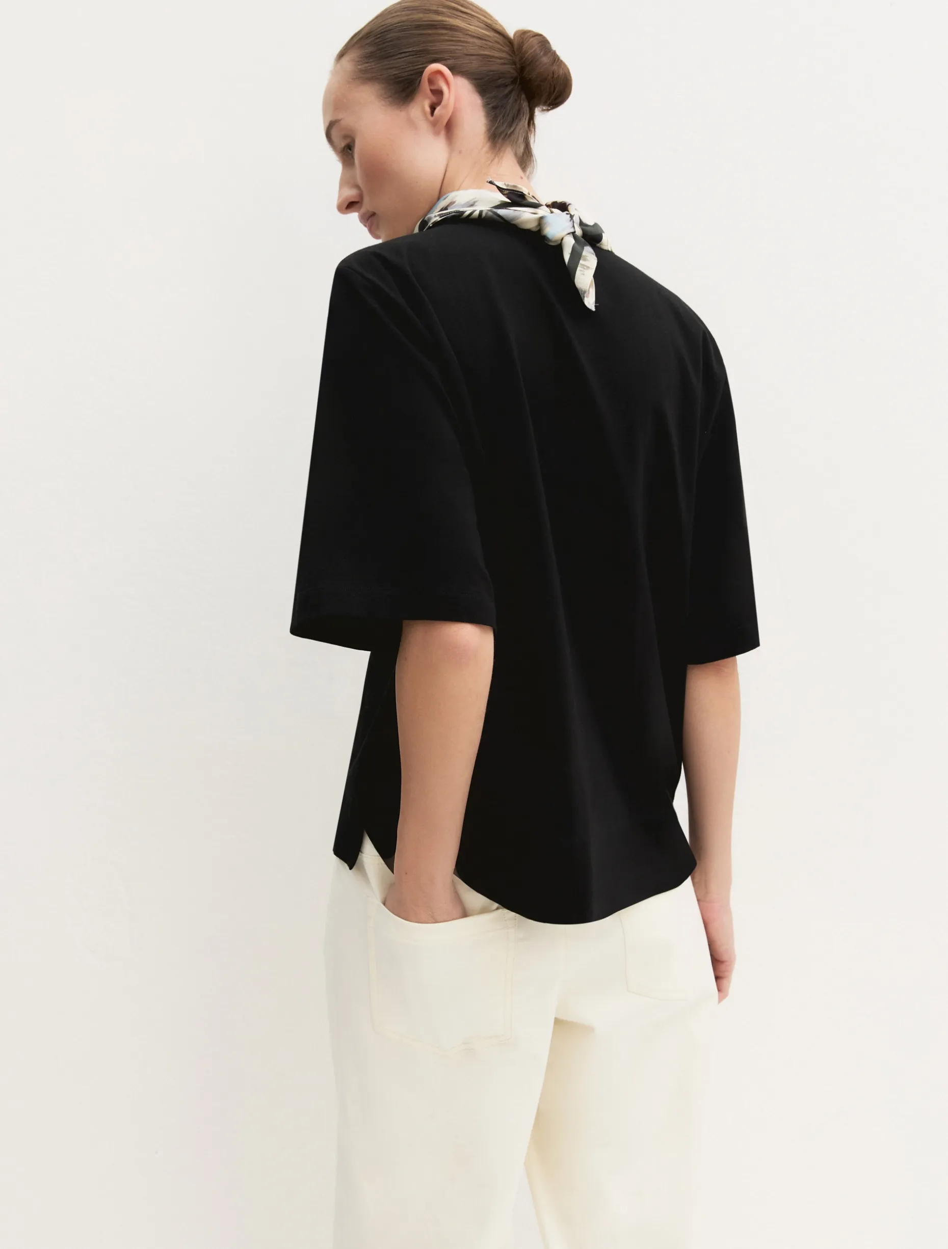 T-shirt in cotone stretch - NERO