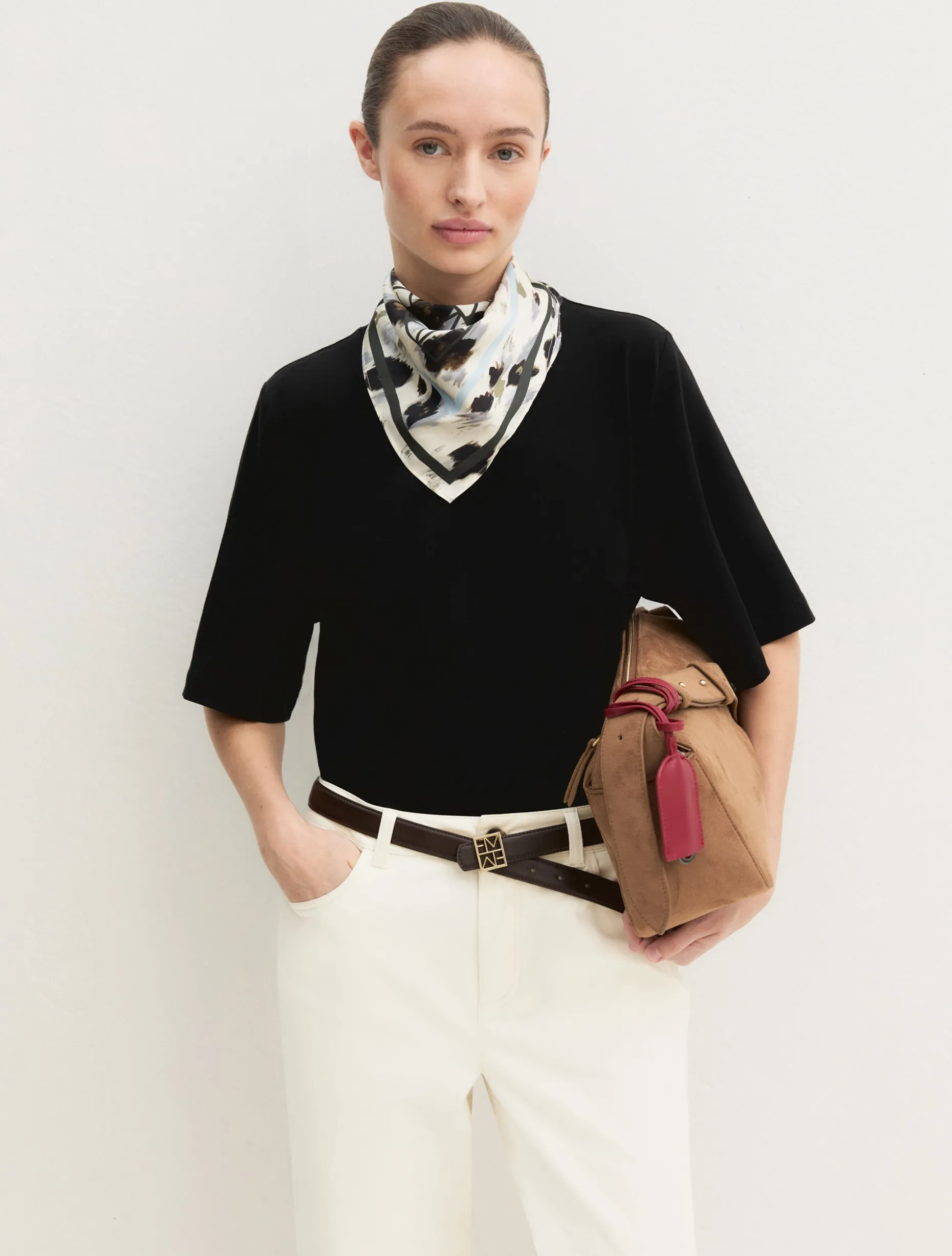 T-shirt in cotone stretch - NERO