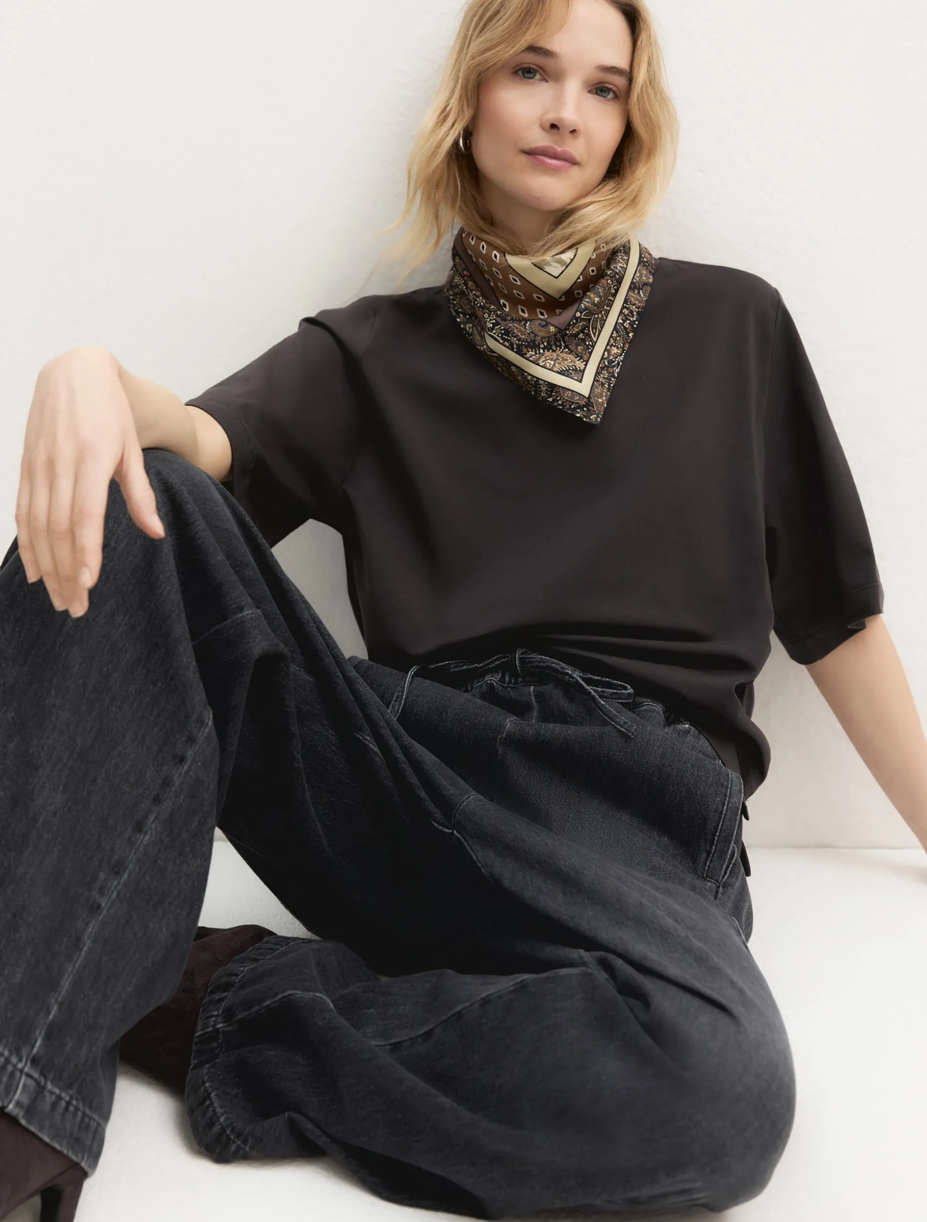 T-shirt in cotone stretch - TESTA DI MORO