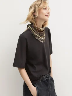 T-shirt in cotone stretch - TESTA DI MORO