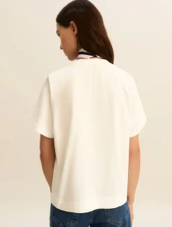 T-shirt in jersey con foulard - BIANCO