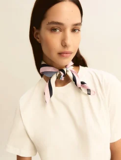 T-shirt in jersey con foulard - BIANCO