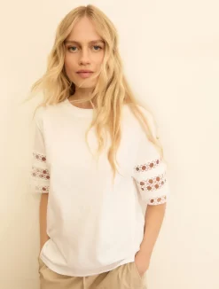 T-shirt in jersey con passamaneria - BIANCO OTTICO