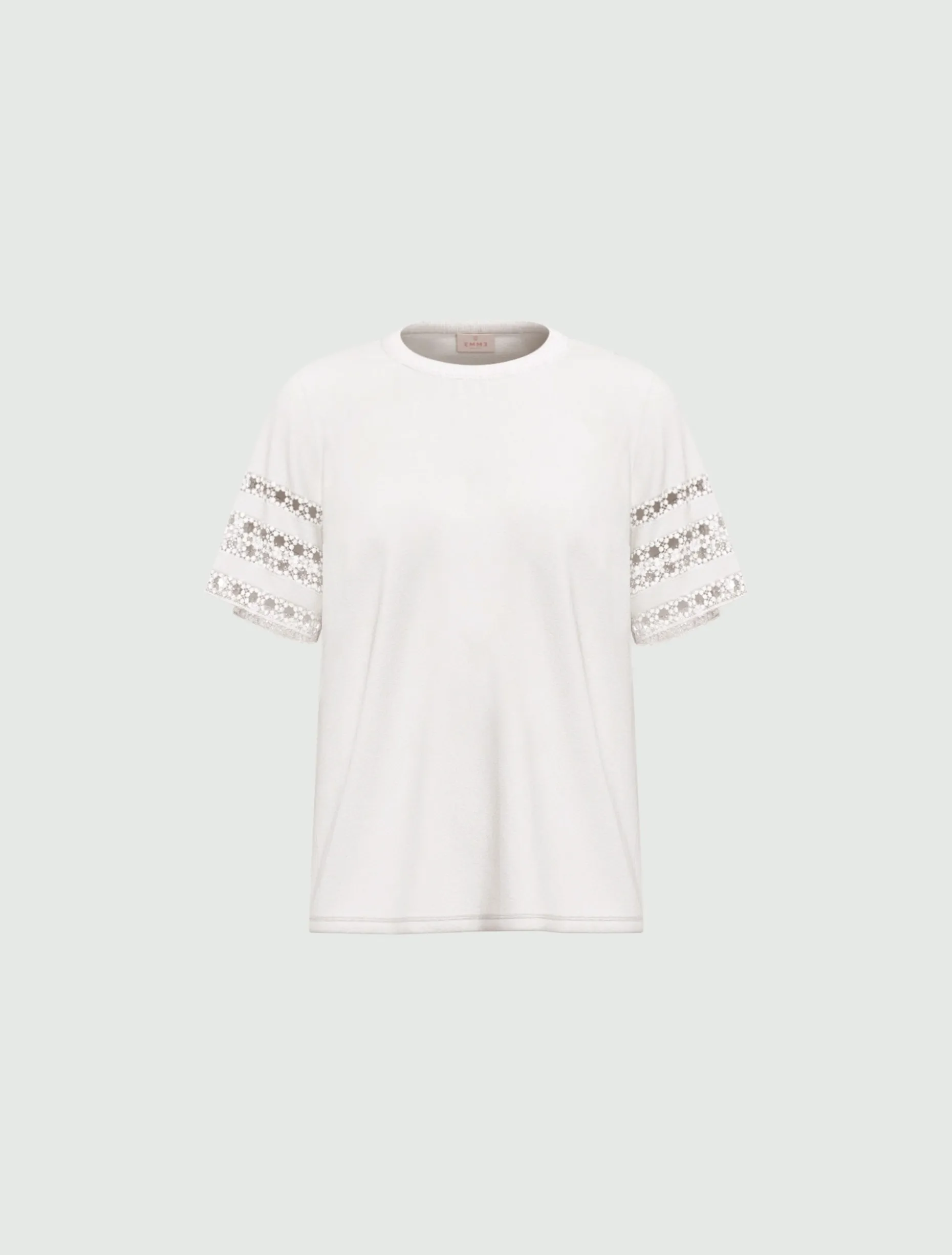 T-shirt in jersey con passamaneria - BIANCO OTTICO
