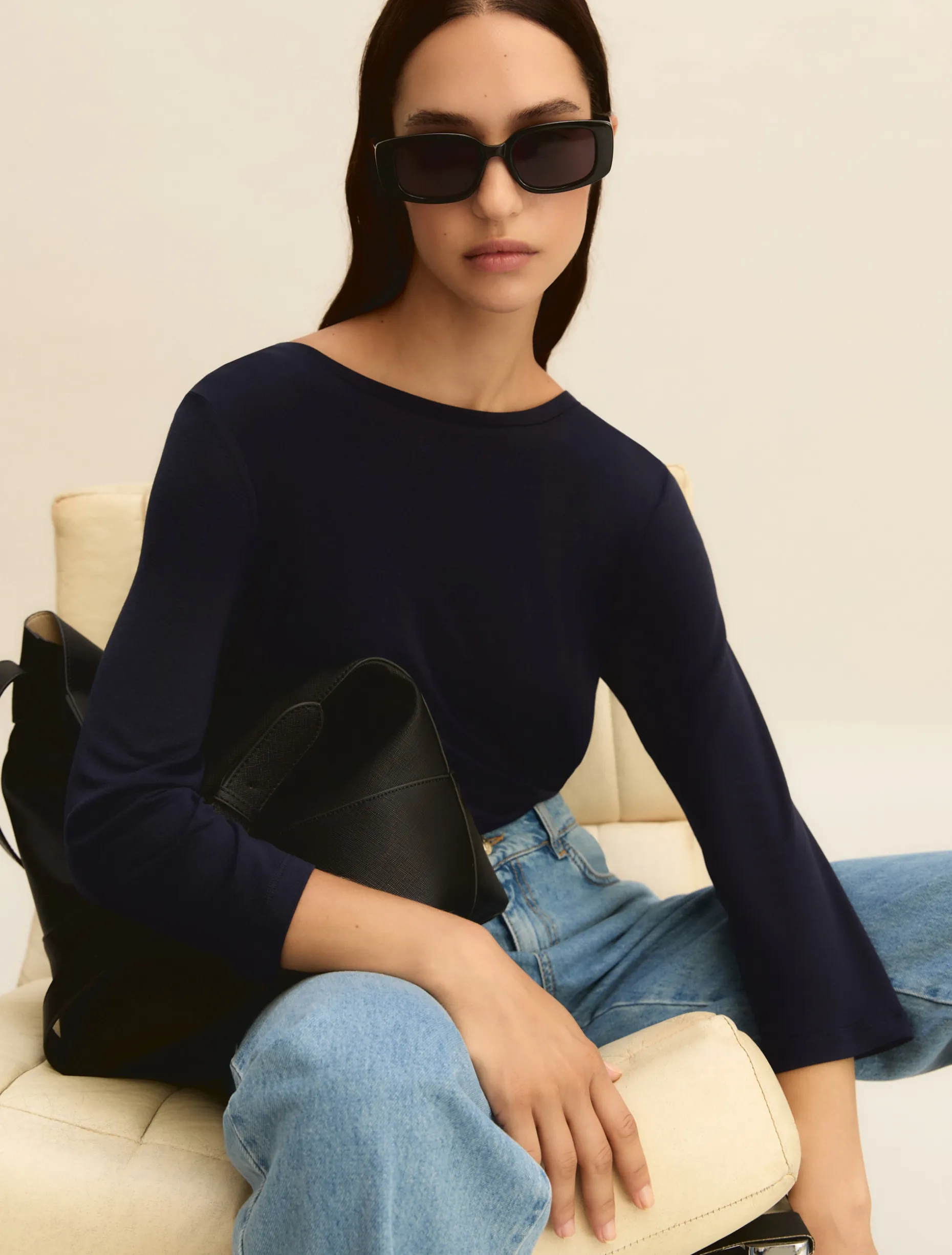 T-shirt in jersey stretch - BLU