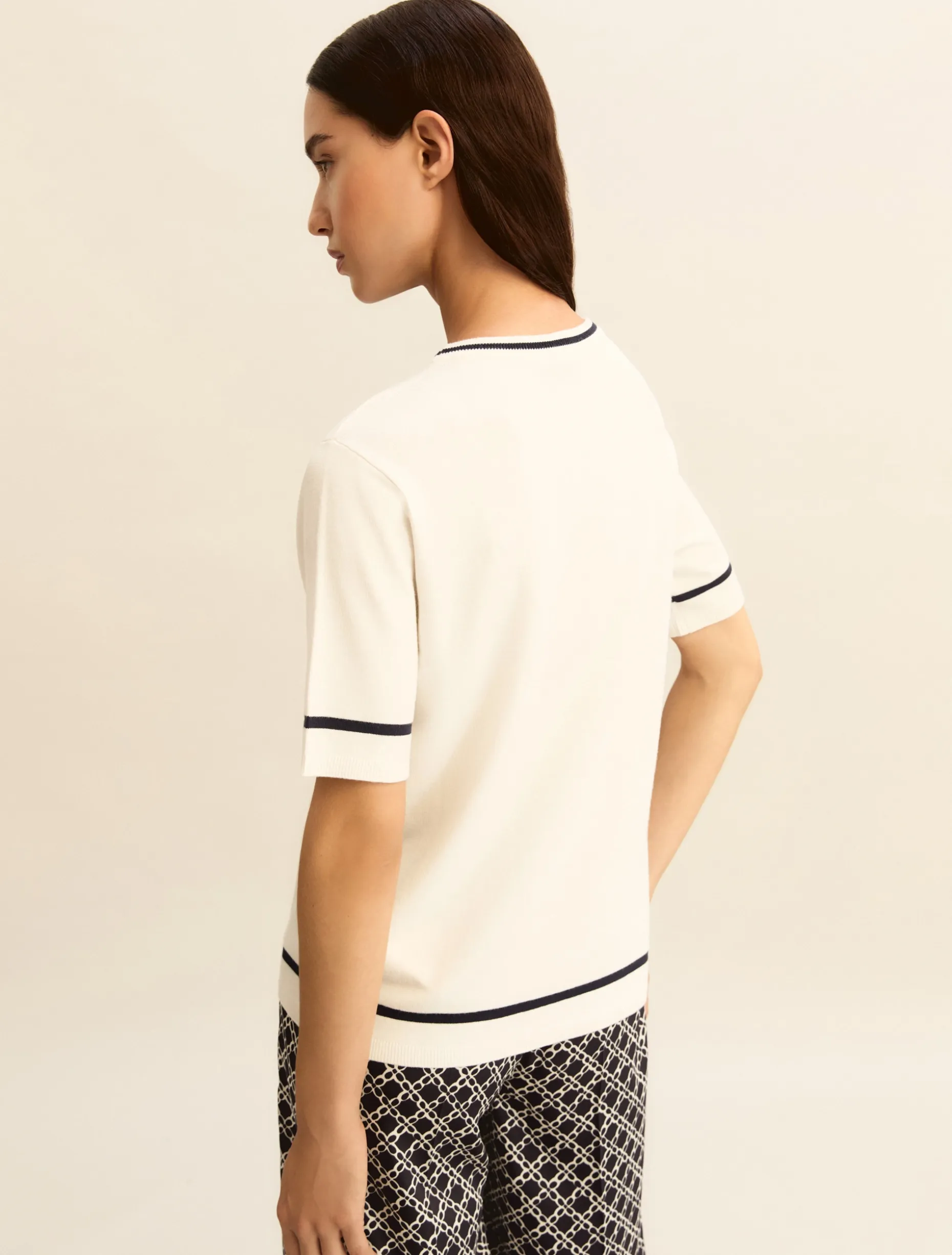 T-shirt in viscosa stretch - BIANCO BLU