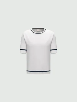 T-shirt in viscosa stretch - BIANCO BLU