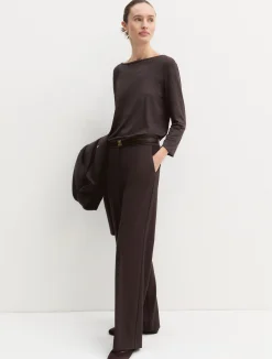 T-shirt in viscosa stretch - MARRONE
