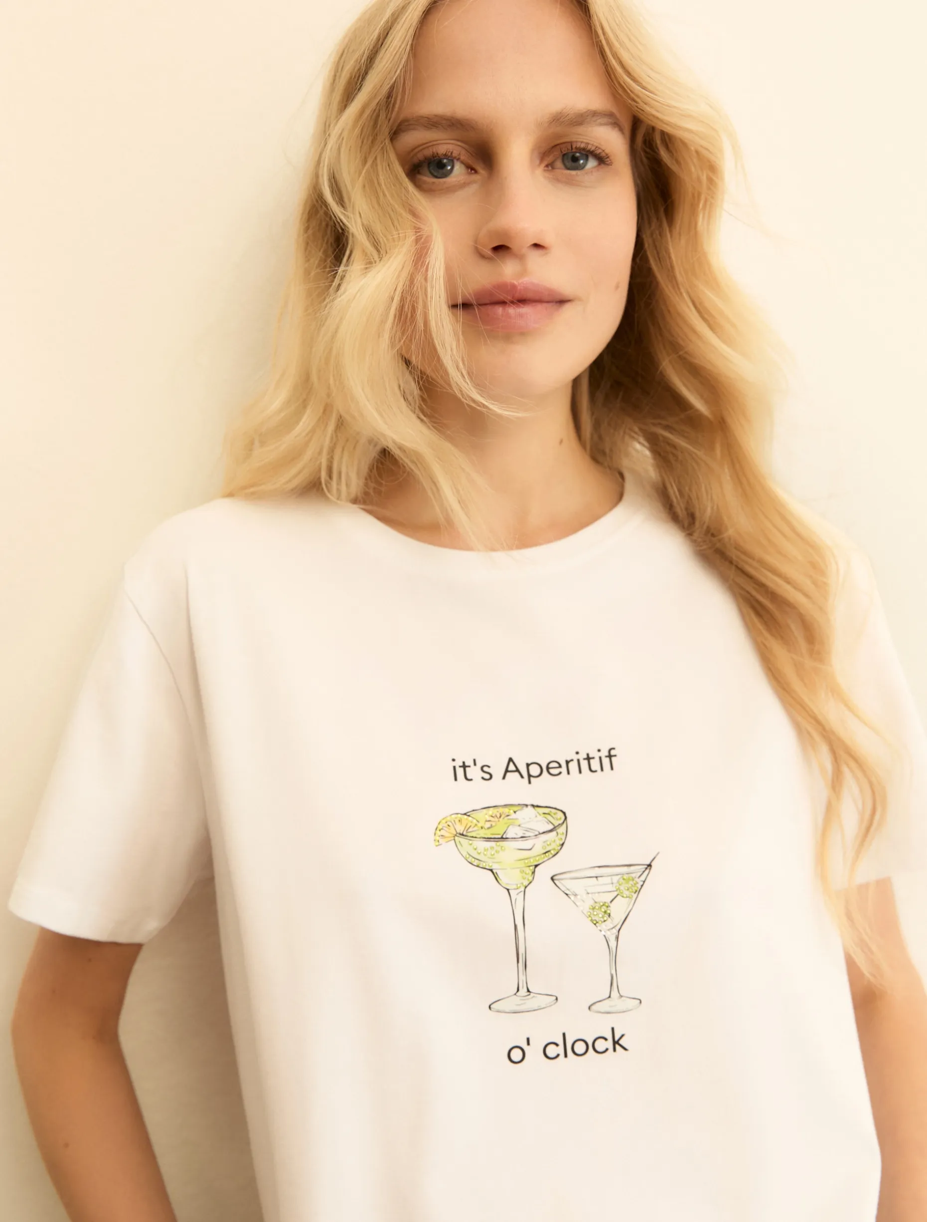 T-shirt stampata - BIANCO LANA