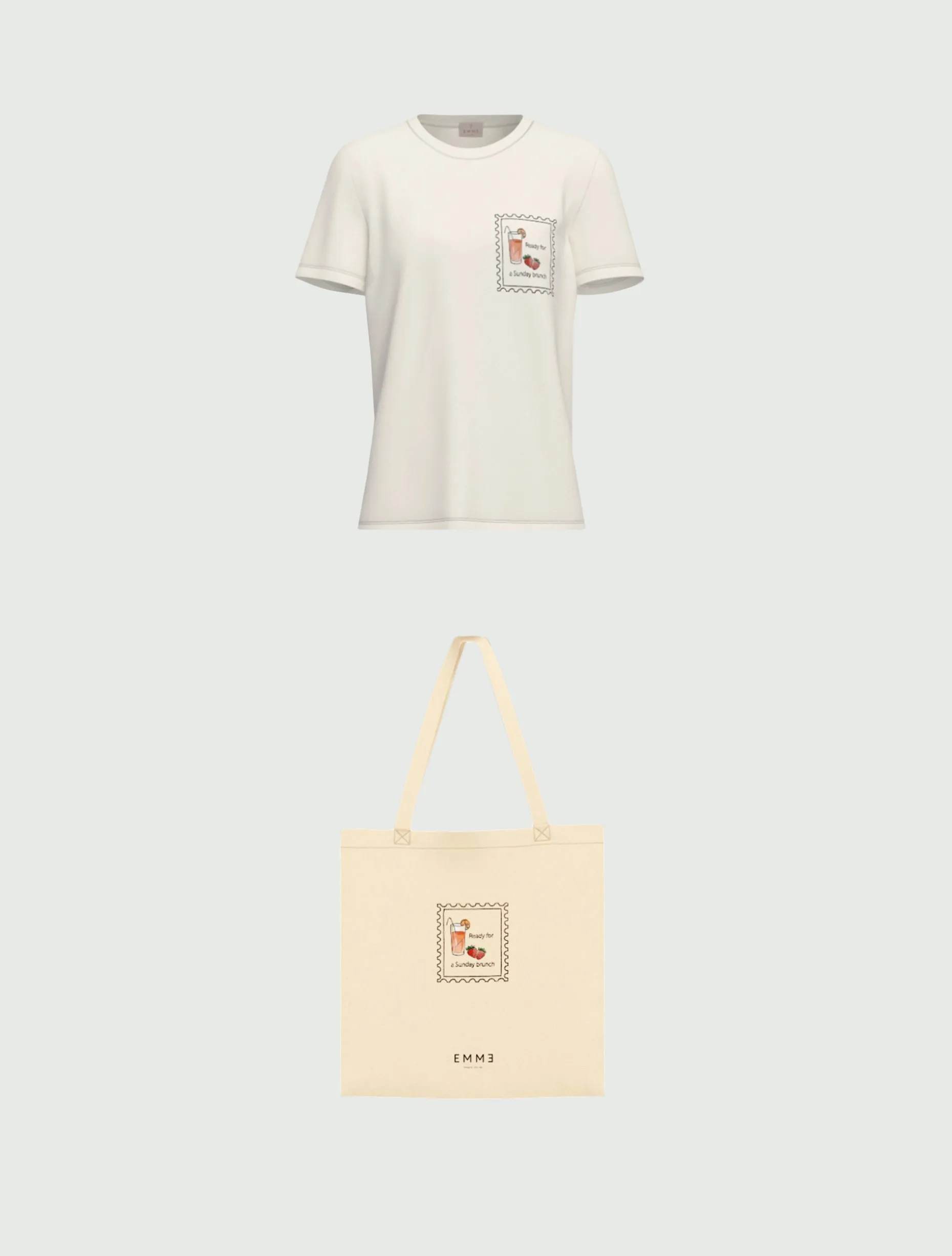 T-shirt stampata - BIANCO LANA