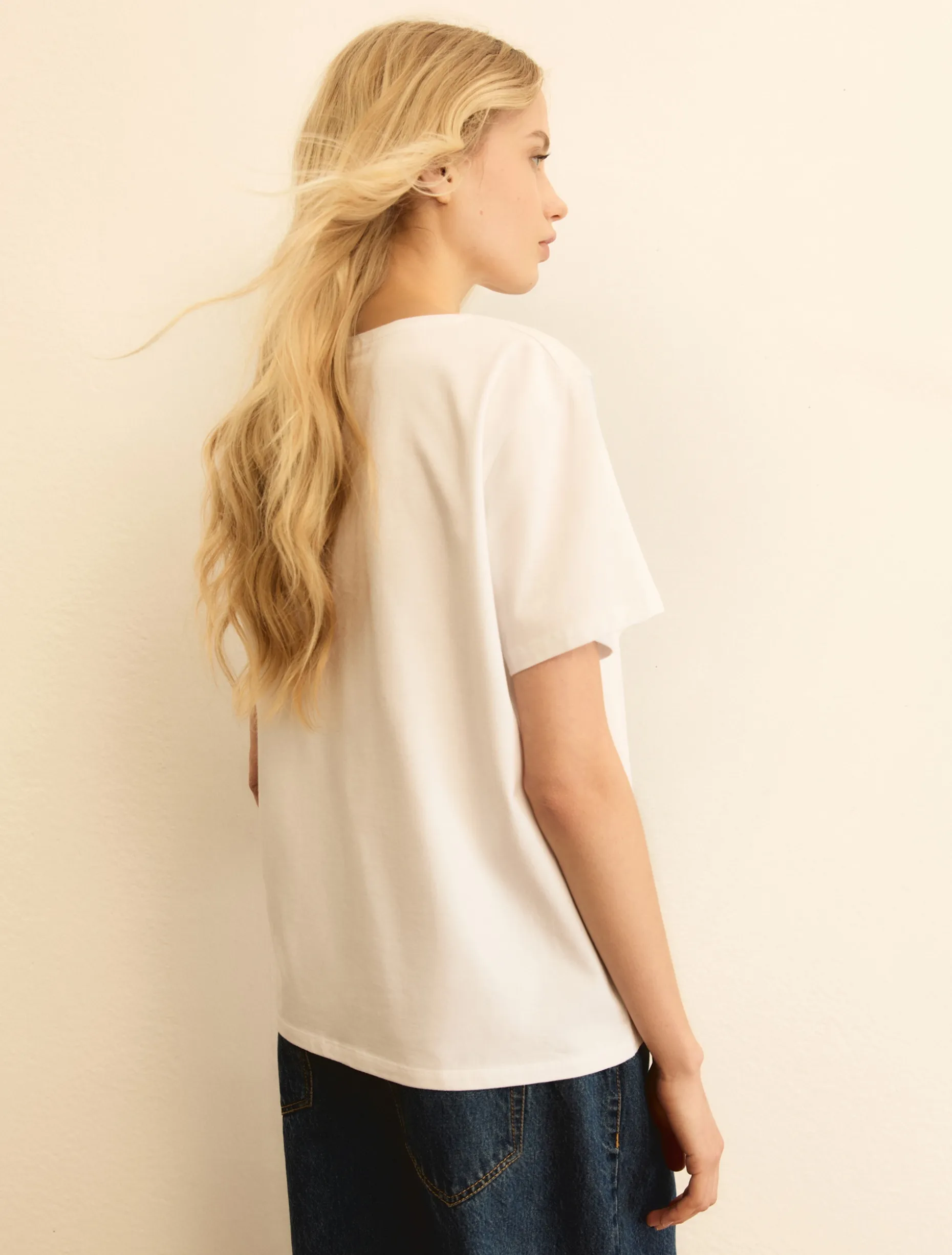 T-shirt stampata - BIANCO LANA